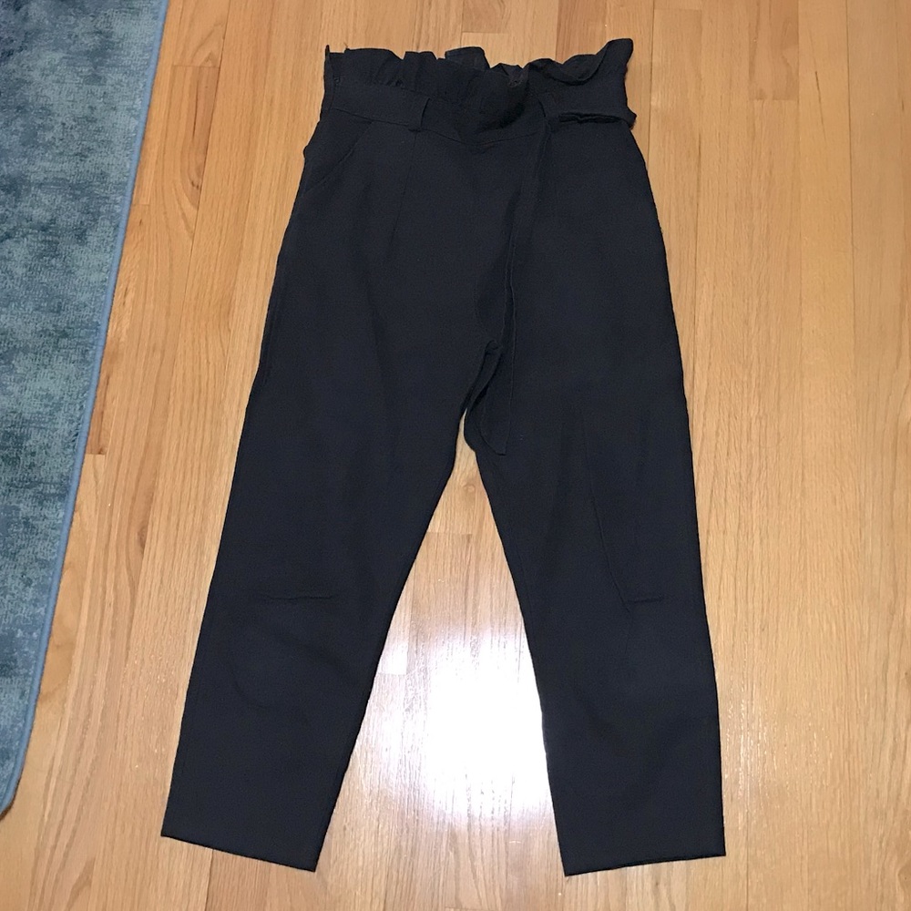 Black Paperbag Pants
